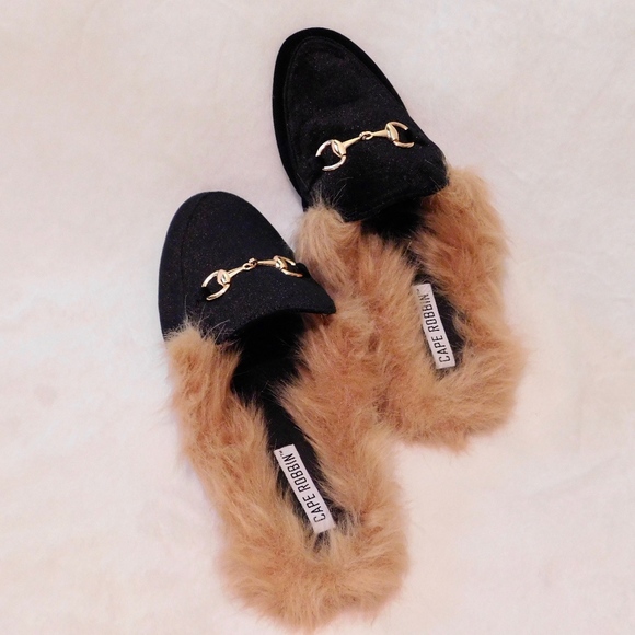 Cape Robbin Shoes - CAPE ROBBIN ADEL FAUX FUR SLIP-ON MULE
